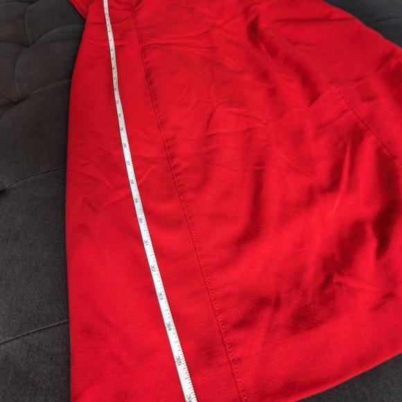 💙 CALVIN KLEIN 💙 Red Sheath Dress with Ruffle - Picture 7 of 7